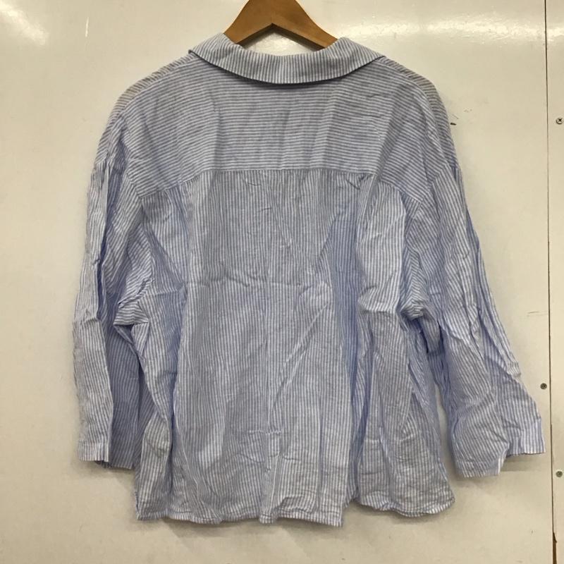 ザラ ZARA シャツ、ブラウス 長袖 長袖シャツ ストライプシャツ カラーシャツ M ストライプ 白 / ホワイト / white X 水色 / ライトブルー / レディース USED 古着 中古 10157447