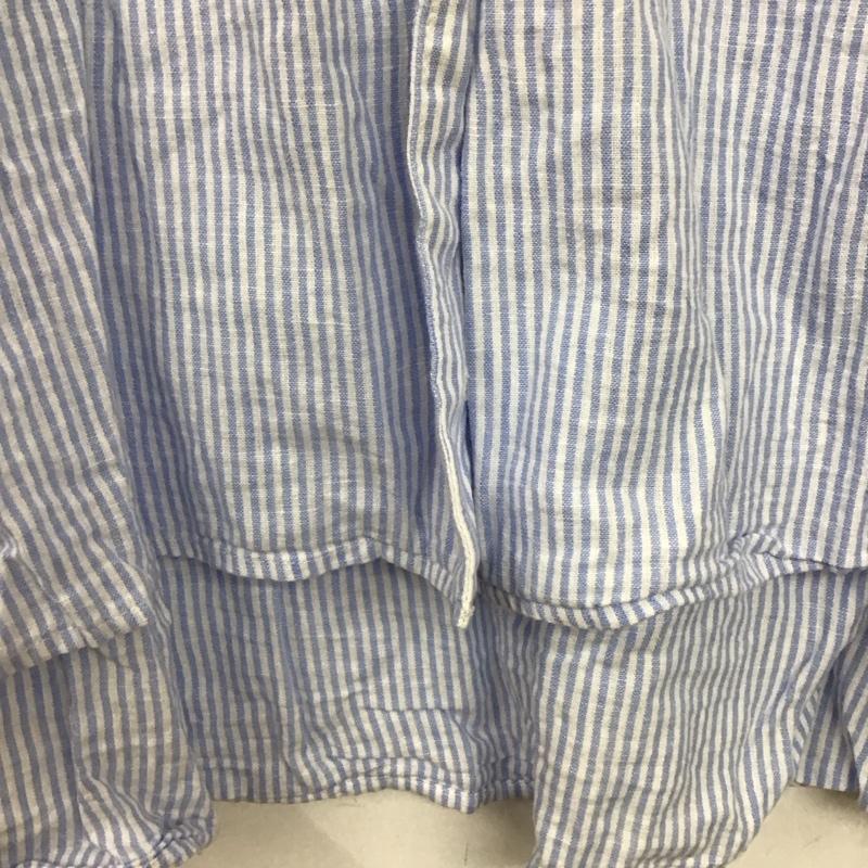 ザラ ZARA シャツ、ブラウス 長袖 長袖シャツ ストライプシャツ カラーシャツ M ストライプ 白 / ホワイト / white X 水色 / ライトブルー / レディース USED 古着 中古 10157447