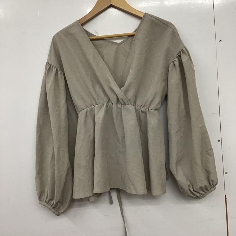 ローリーズファーム LOWRYS FARM カットソー 長袖 長袖カットソー 無地カットソー Vネック FREE 無地 灰 / グレー / gray レディース USED 古着 中古 10157449