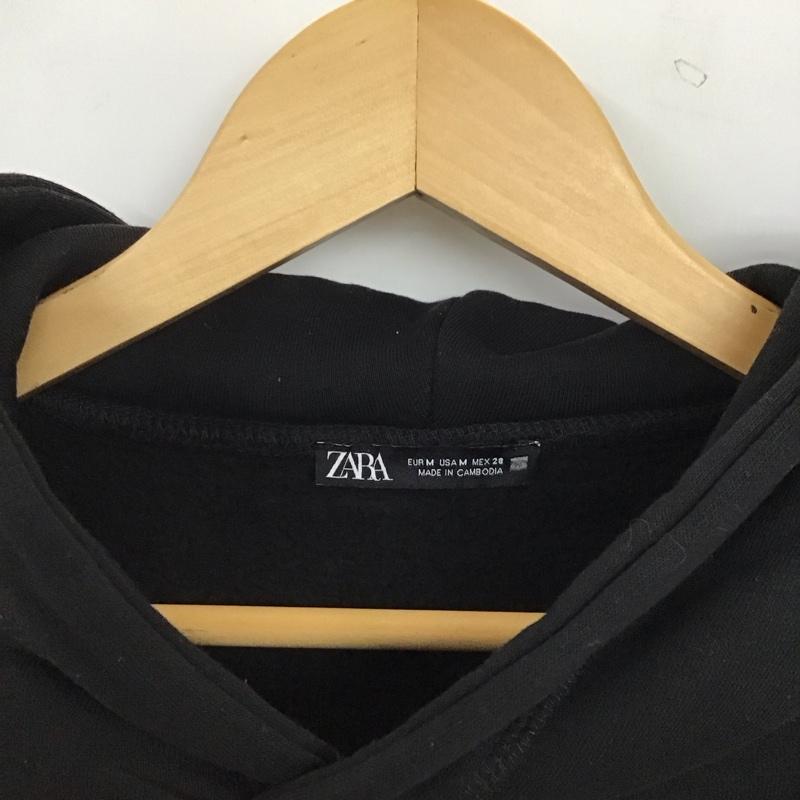 ザラ ZARA パーカー 長袖 長袖パーカー プルオーバーパーカー スウェット M 無地 黒 / ブラック / black レディース USED 古着 中古 10157451