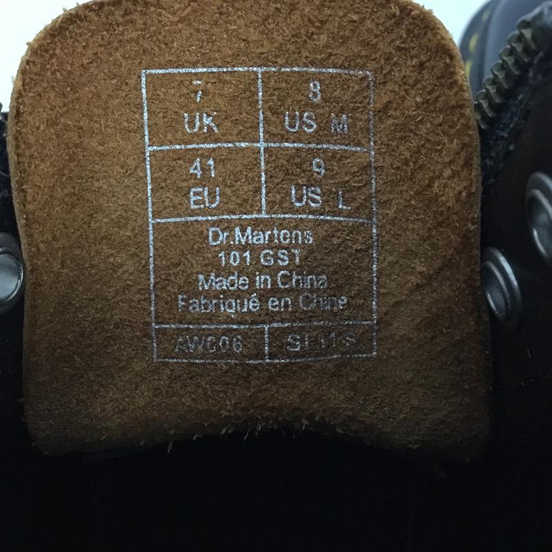 ドクターマーチン Dr.Martens ブーツ ショートブーツ 101GST フロントジップ サイドゴア フロントファスナー UK7 箱有 US：8 無地 黒 / ブラック / black メンズ USED 古着 中古 10157456