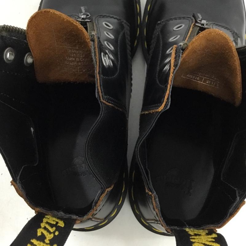 ドクターマーチン Dr.Martens ブーツ ショートブーツ 101GST フロントジップ サイドゴア フロントファスナー UK7 箱有 US：8 無地 黒 / ブラック / black メンズ USED 古着 中古 10157456