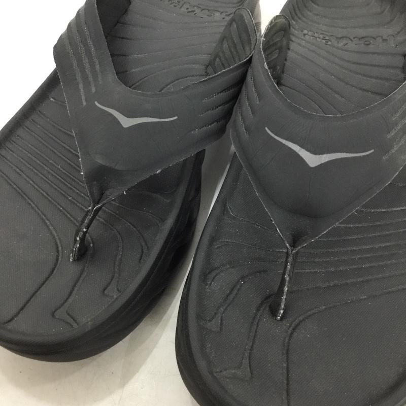 ホカオネオネ HOKA ONEONE サンダル サンダル トングサンダル M9 W11 ワンポイント 黒 / ブラック / black メンズ USED 古着 中古 10157462
