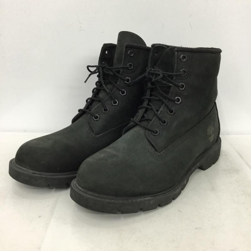 ティンバーランド Timberland ブーツ ショートブーツ 10042 6インチ ベーシックブーツ 8.5W ワンポイント 黒 / ブラック / black メンズ USED 古着 中古 10157465