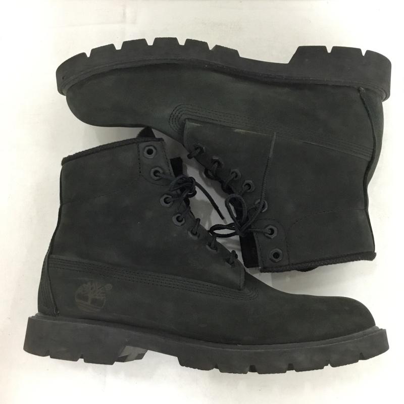 ティンバーランド Timberland ブーツ ショートブーツ 10042 6インチ ベーシックブーツ 8.5W ワンポイント 黒 / ブラック / black メンズ USED 古着 中古 10157465