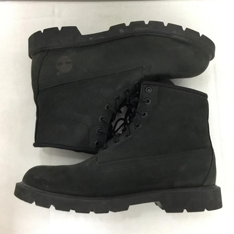ティンバーランド Timberland ブーツ ショートブーツ 10042 6インチ ベーシックブーツ 8.5W ワンポイント 黒 / ブラック / black メンズ USED 古着 中古 10157465