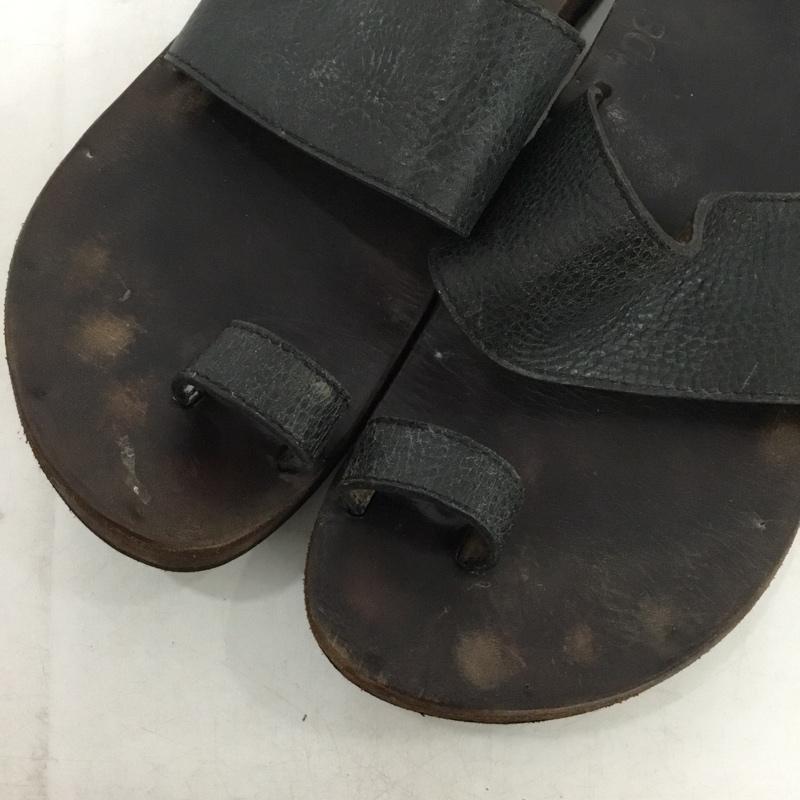ユッタニューマン JUTTA NEUMANN サンダル サンダル レザー D8 無地 黒 / ブラック / black メンズ USED 古着 中古 10157466