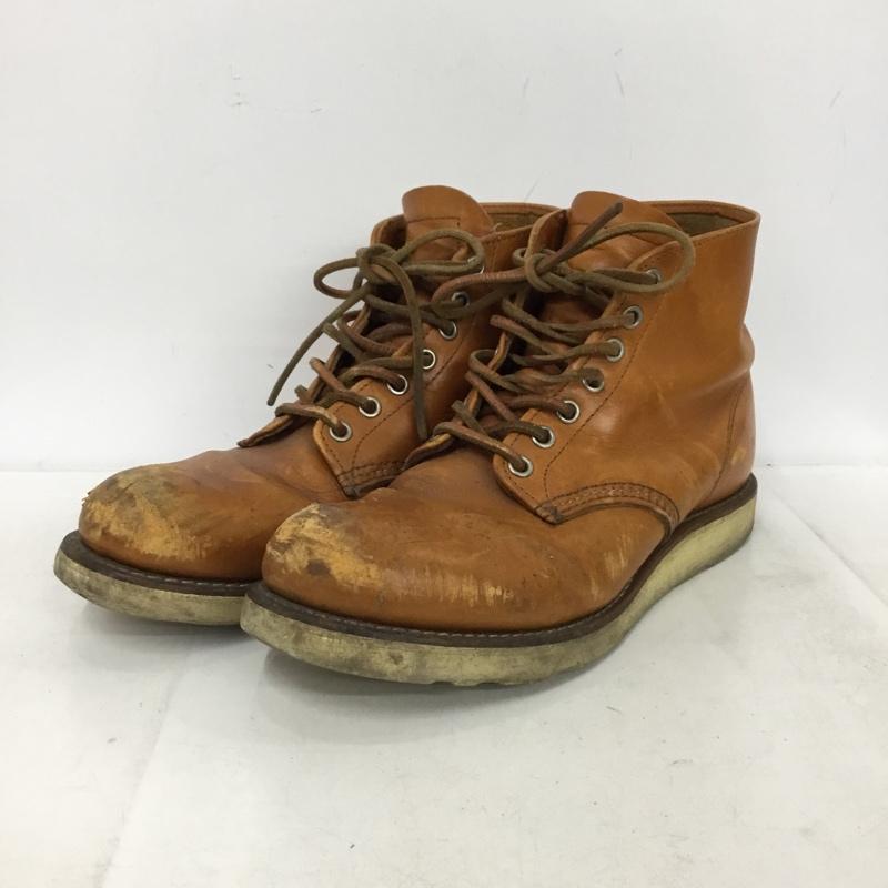 レッドウィング RED WING ブーツ ショートブーツ 9871 6inch CLASSIC ROUND TOE 犬タグ USA8D 26cm 26.0cm ロゴ、文字 茶 / ブラウン / brown メンズ USED 古着 中古 10157473