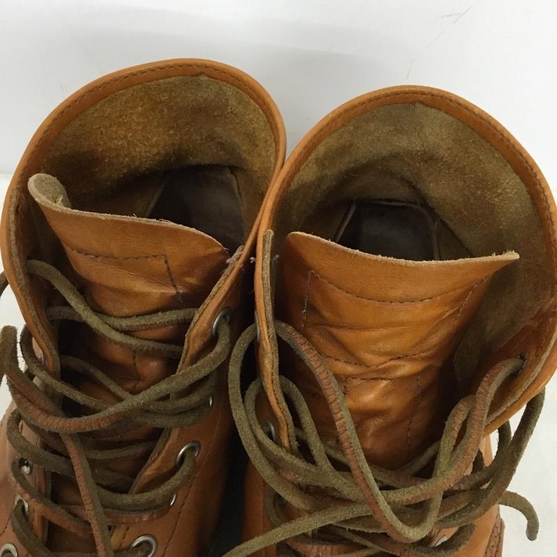 レッドウィング RED WING ブーツ ショートブーツ 9871 6inch CLASSIC ROUND TOE 犬タグ USA8D 26cm 26.0cm ロゴ、文字 茶 / ブラウン / brown メンズ USED 古着 中古 10157473