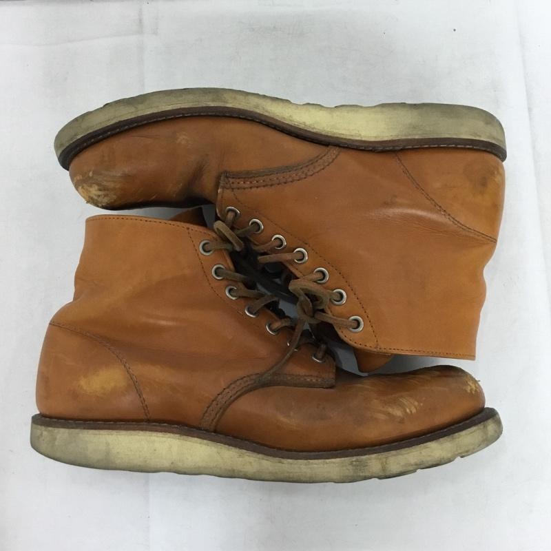 レッドウィング RED WING ブーツ ショートブーツ 9871 6inch CLASSIC ROUND TOE 犬タグ USA8D 26cm 26.0cm ロゴ、文字 茶 / ブラウン / brown メンズ USED 古着 中古 10157473
