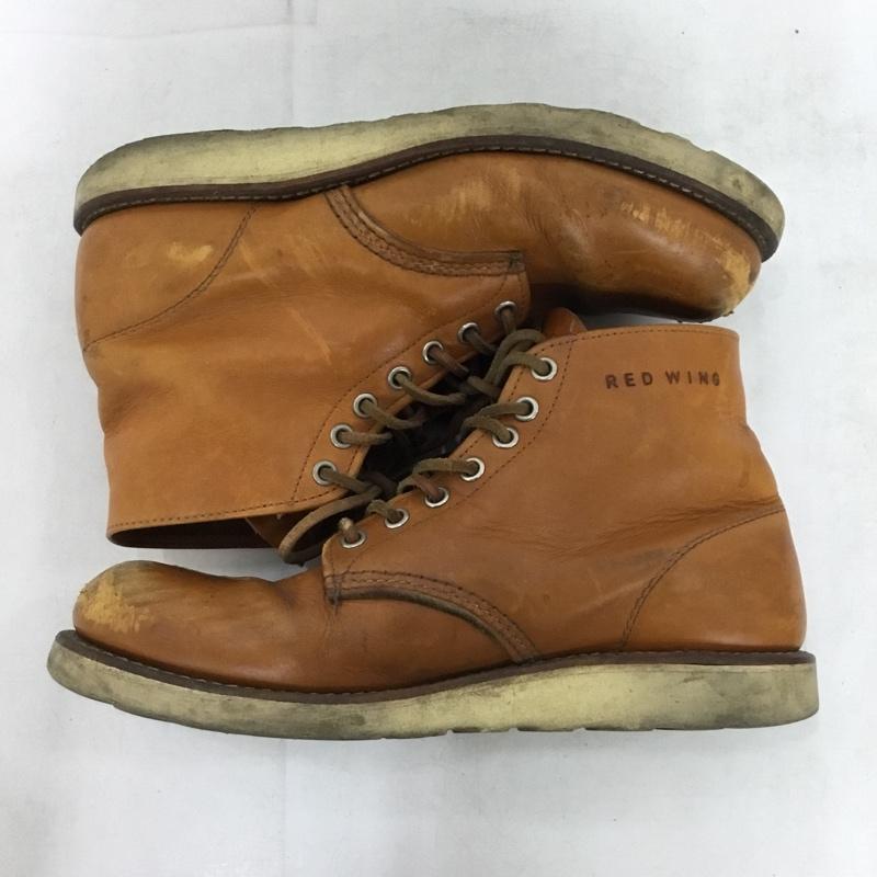 レッドウィング RED WING ブーツ ショートブーツ 9871 6inch CLASSIC ROUND TOE 犬タグ USA8D 26cm 26.0cm ロゴ、文字 茶 / ブラウン / brown メンズ USED 古着 中古 10157473
