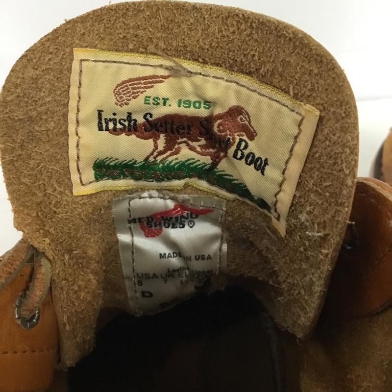 レッドウィング RED WING ブーツ ショートブーツ 9871 6inch CLASSIC ROUND TOE 犬タグ USA8D 26cm 26.0cm ロゴ、文字 茶 / ブラウン / brown メンズ USED 古着 中古 10157473
