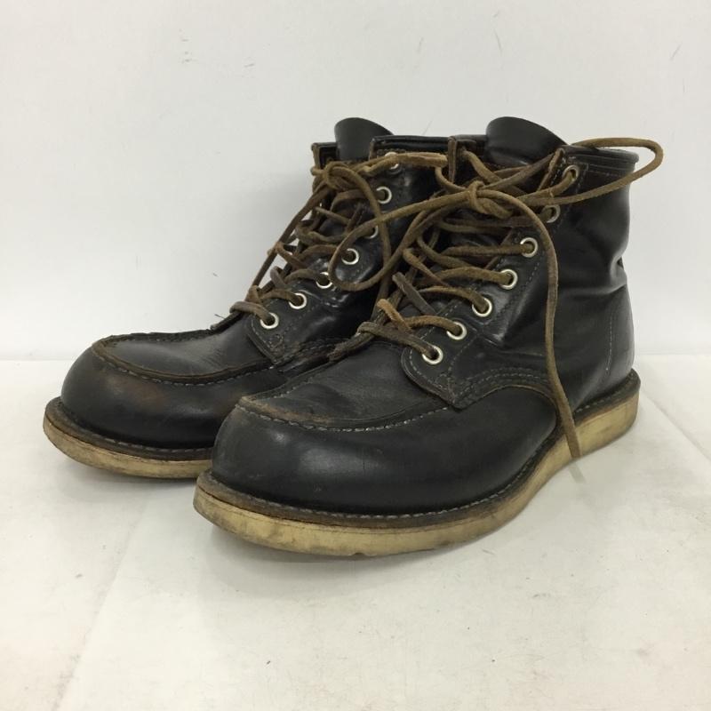 レッドウィング RED WING ブーツ ショートブーツ 9874 アイリッシュセッター 6インチ モックトゥ 7.5E 25.5cm 25.5cm ロゴ、文字 黒 / ブラック / black メンズ USED 古着 中古 10157475