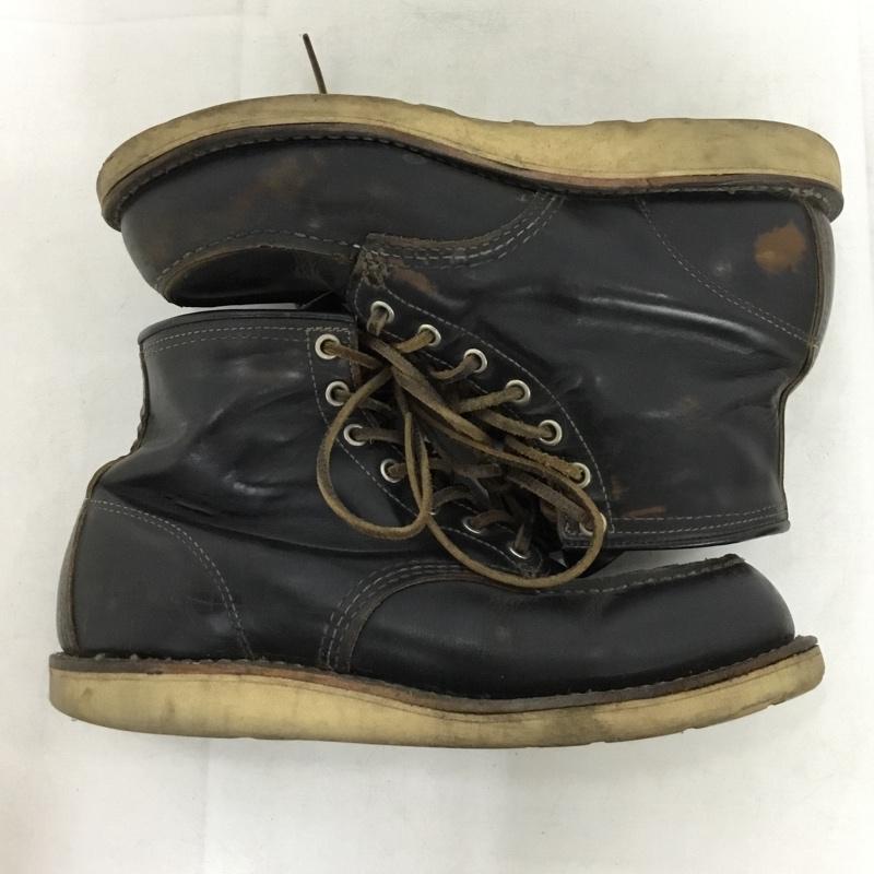 レッドウィング RED WING ブーツ ショートブーツ 9874 アイリッシュセッター 6インチ モックトゥ 7.5E 25.5cm 25.5cm ロゴ、文字 黒 / ブラック / black メンズ USED 古着 中古 10157475