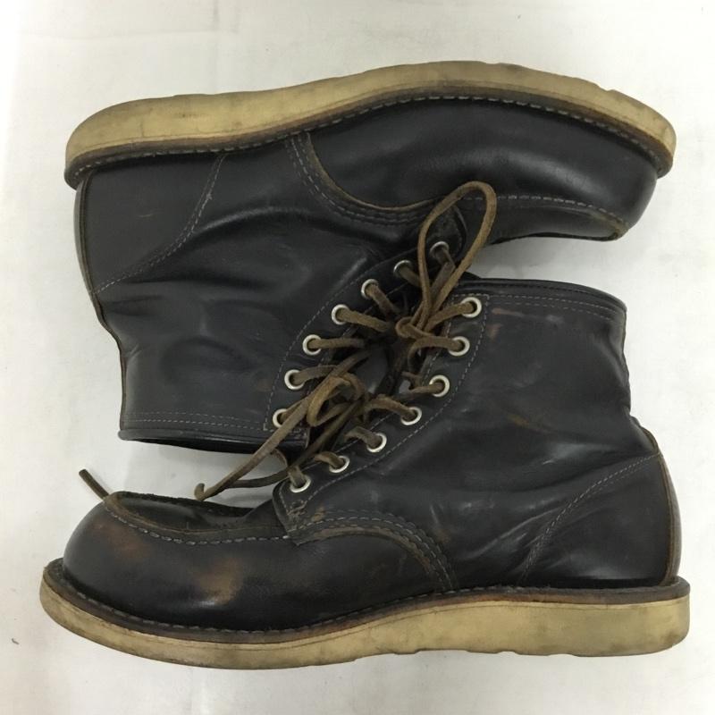 レッドウィング RED WING ブーツ ショートブーツ 9874 アイリッシュセッター 6インチ モックトゥ 7.5E 25.5cm 25.5cm ロゴ、文字 黒 / ブラック / black メンズ USED 古着 中古 10157475