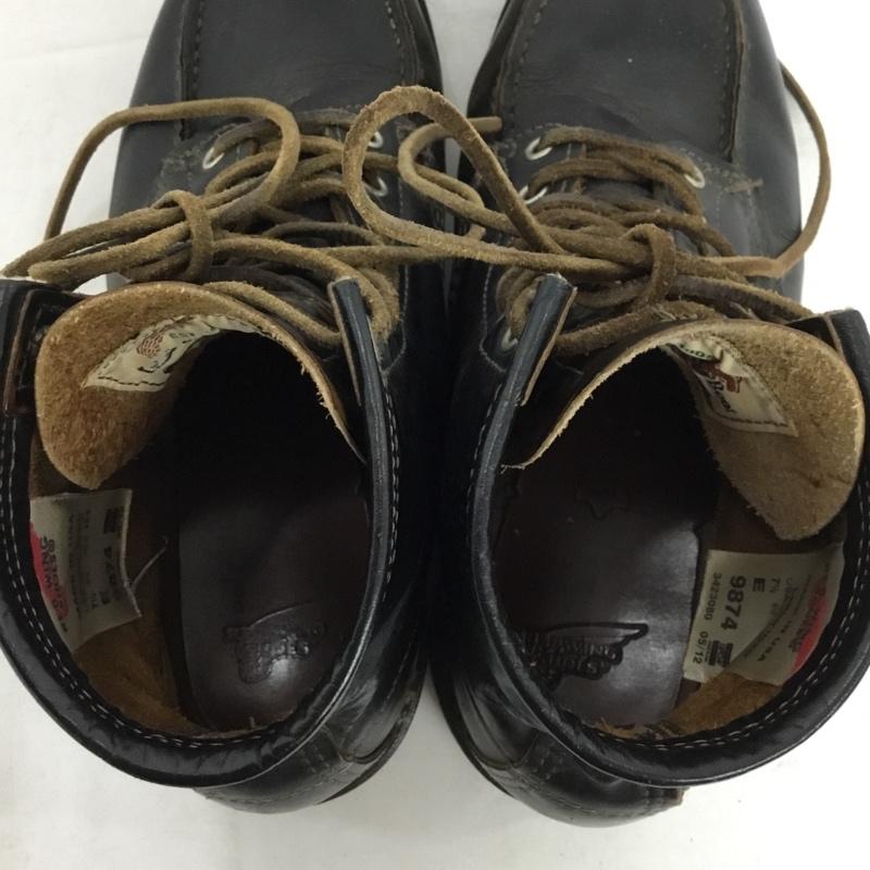 レッドウィング RED WING ブーツ ショートブーツ 9874 アイリッシュセッター 6インチ モックトゥ 7.5E 25.5cm 25.5cm ロゴ、文字 黒 / ブラック / black メンズ USED 古着 中古 10157475