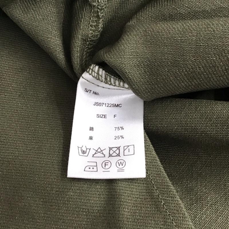 ジーナシス JEANASIS ジャケット、上着 ジャケット、ブレザー リネンタックスリーブジャケット タグ付 FREE 無地 カーキ / カーキ / khaki レディース USED 古着 中古 10157476
