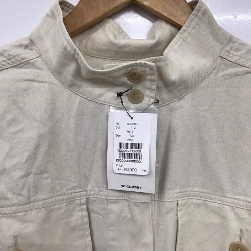 ダブルクローゼット w closet シャツ、ブラウス 長袖 タグ付 0 無地 アイボリー / アイボリー / レディース USED 古着 中古 10157477