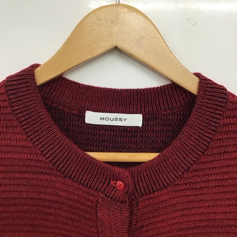 マウジー MOUSSY カーディガン 長袖 FREE 無地 赤 / レッド / red レディース USED 古着 中古 10157478
