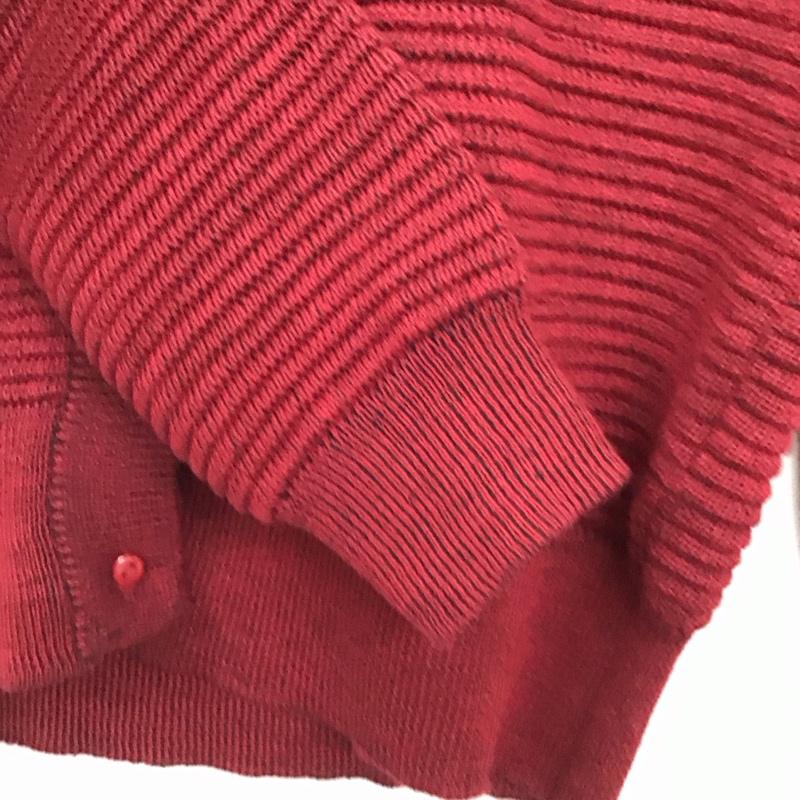 マウジー MOUSSY カーディガン 長袖 FREE 無地 赤 / レッド / red レディース USED 古着 中古 10157478
