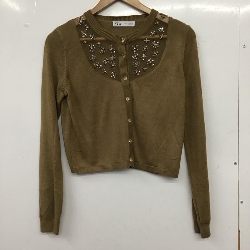 ザラ ZARA カーディガン 長袖 M 無地 ベージュ / ベージュ / beige レディース USED 古着 中古 10157480