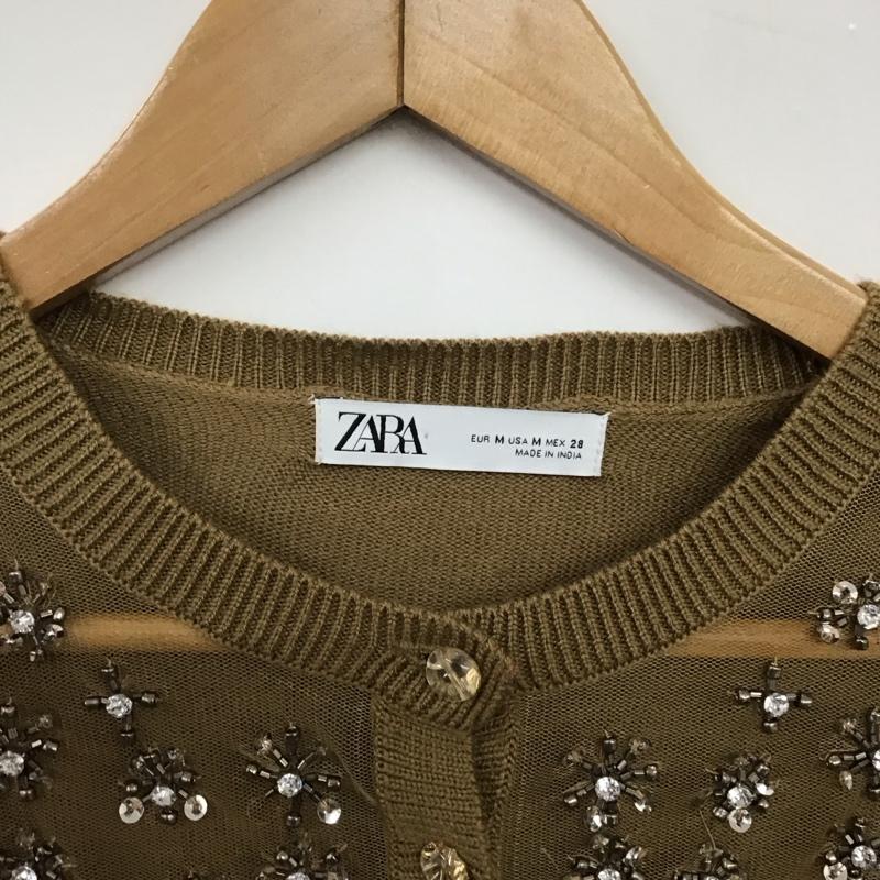 ザラ ZARA カーディガン 長袖 M 無地 ベージュ / ベージュ / beige レディース USED 古着 中古 10157480