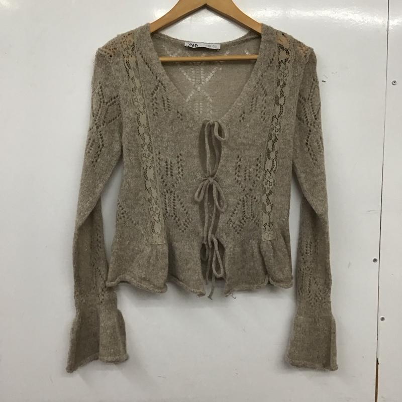ザラ ZARA カーディガン 長袖 S 無地 ベージュ / ベージュ / beige レディース USED 古着 中古 10157481