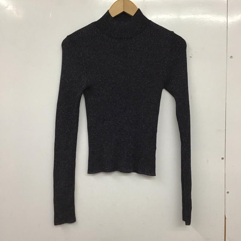 リリー ブラウン Lily Brown カットソー 長袖 LWNT235086 ラメニットハイネックプルオーバー ONE SIZE 無地 黒 / ブラック / black レディース USED 古着 中古 10157485