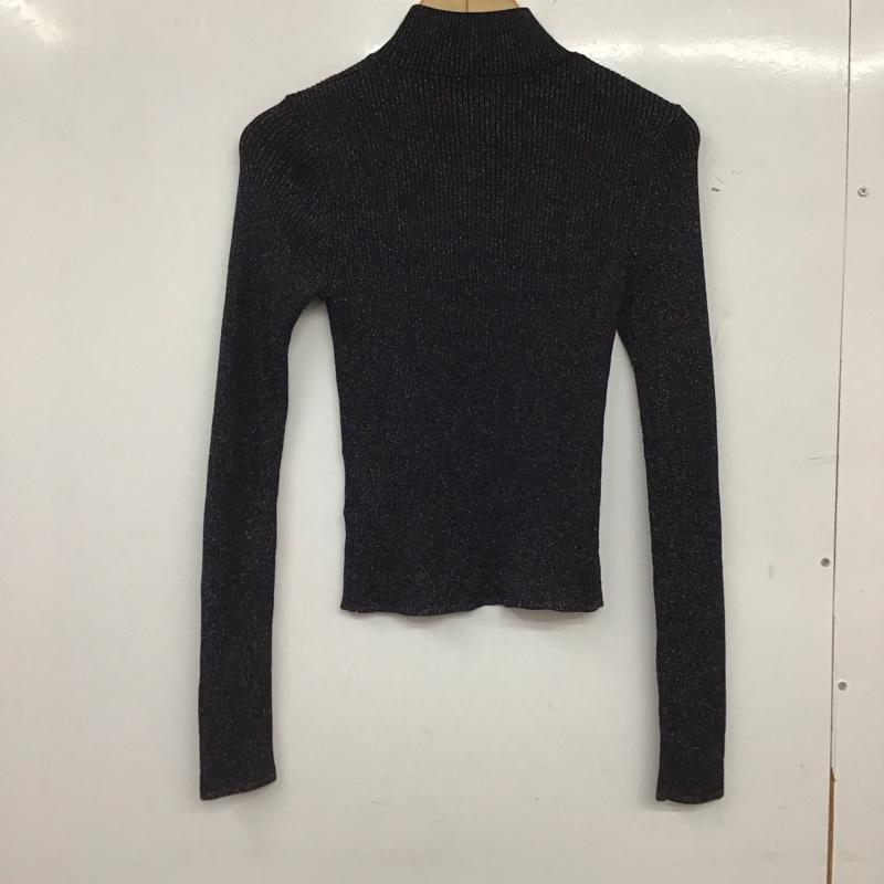 リリー ブラウン Lily Brown カットソー 長袖 LWNT235086 ラメニットハイネックプルオーバー ONE SIZE 無地 黒 / ブラック / black レディース USED 古着 中古 10157485