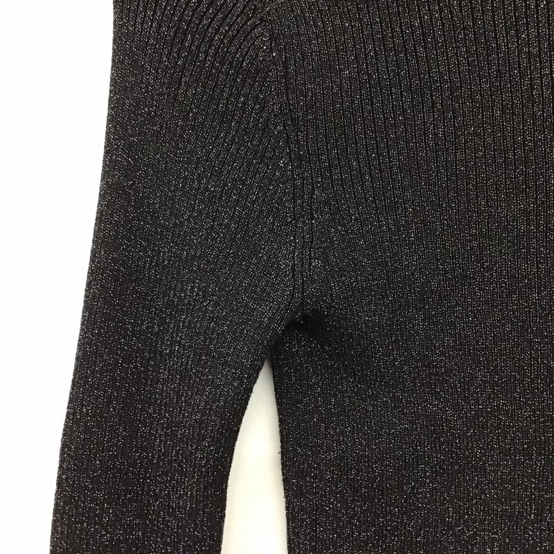 リリー ブラウン Lily Brown カットソー 長袖 LWNT235086 ラメニットハイネックプルオーバー ONE SIZE 無地 黒 / ブラック / black レディース USED 古着 中古 10157485