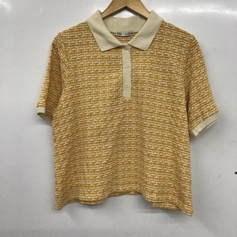 ザラ ZARA ポロシャツ 半袖 L  黄 / イエロー / yellow レディース USED 古着 中古 10157499