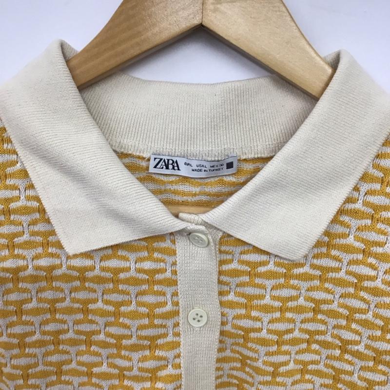 ザラ ZARA ポロシャツ 半袖 L  黄 / イエロー / yellow レディース USED 古着 中古 10157499