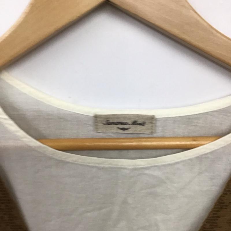 サマンサモスモス Samansa Mos2 カットソー 半袖 FREE 無地 白 / ホワイト / white X 茶 / ブラウン / brown レディース USED 古着 中古 10157509