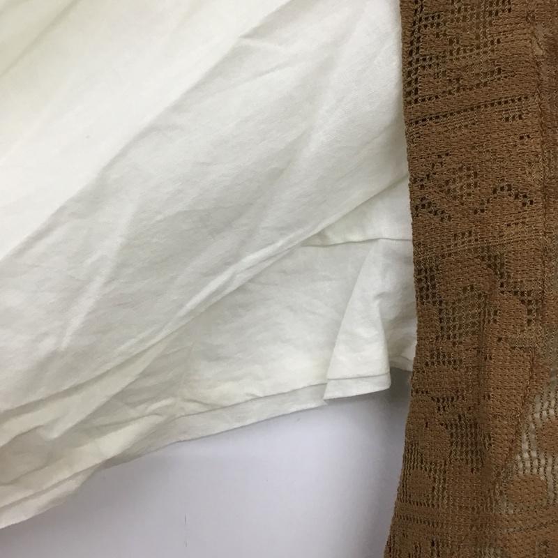 サマンサモスモス Samansa Mos2 カットソー 半袖 FREE 無地 白 / ホワイト / white X 茶 / ブラウン / brown レディース USED 古着 中古 10157509