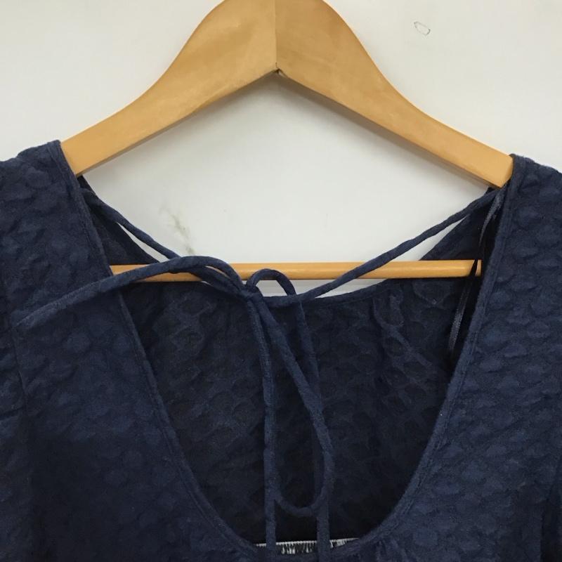 ザラ ZARA カットソー 半袖 L 無地 紺 / ネイビー / navy レディース USED 古着 中古 10157510