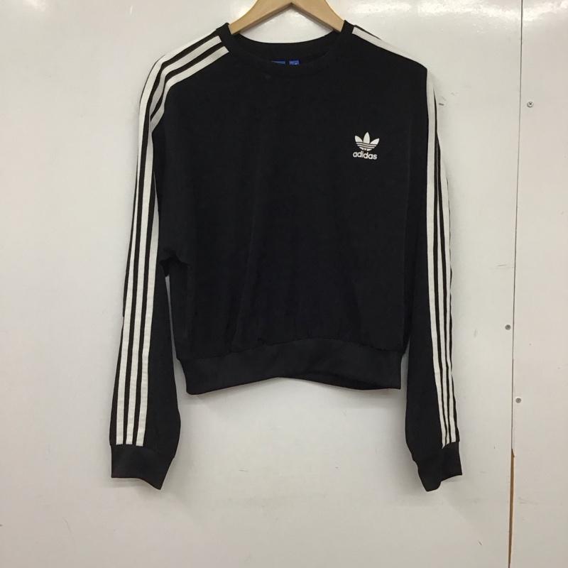アディダス adidas カットソー 長袖 ロゴ、文字 黒 / ブラック / black レディース USED 古着 中古 10157513