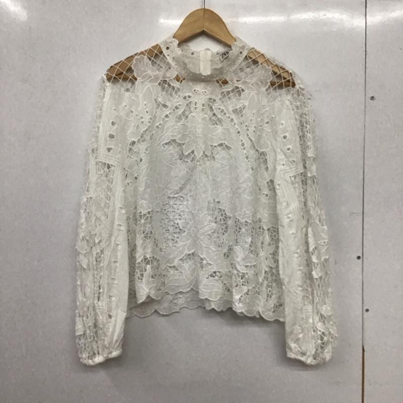 ザラ ZARA カットソー 長袖 XL 無地 白 / ホワイト / white レディース USED 古着 中古 10157514