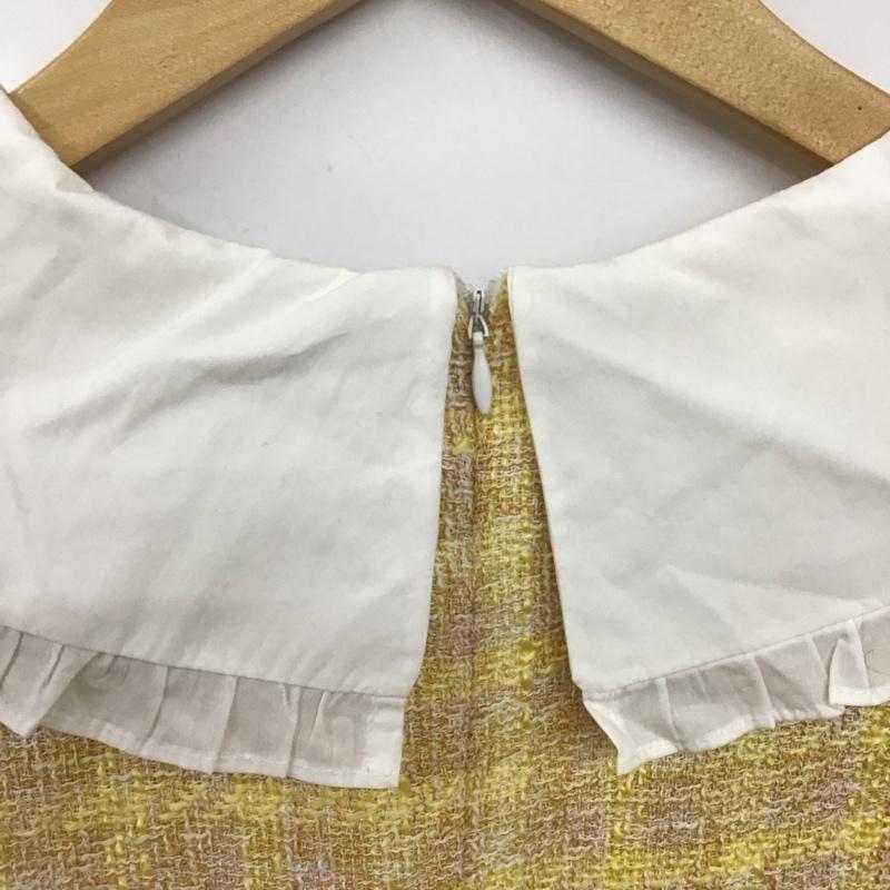 ザラ ZARA カットソー 長袖 L 無地 X チェック 白 / ホワイト / white X 黄 / イエロー / yellow レディース USED 古着 中古 10157515