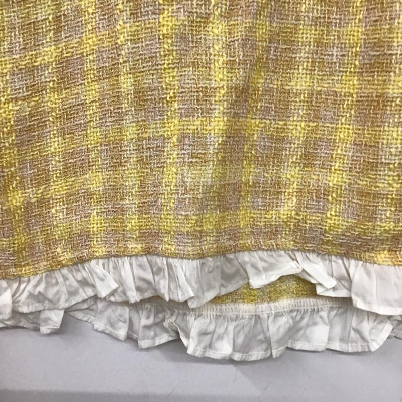 ザラ ZARA カットソー 長袖 L 無地 X チェック 白 / ホワイト / white X 黄 / イエロー / yellow レディース USED 古着 中古 10157515