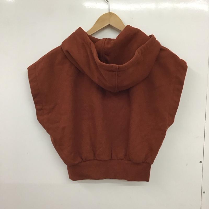 ザラ ZARA パーカー 半袖 ノースリーブ M 無地 茶 / ブラウン / brown レディース USED 古着 中古 10157518