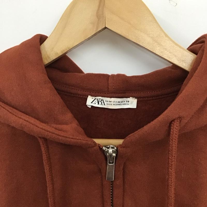ザラ ZARA パーカー 半袖 ノースリーブ M 無地 茶 / ブラウン / brown レディース USED 古着 中古 10157518