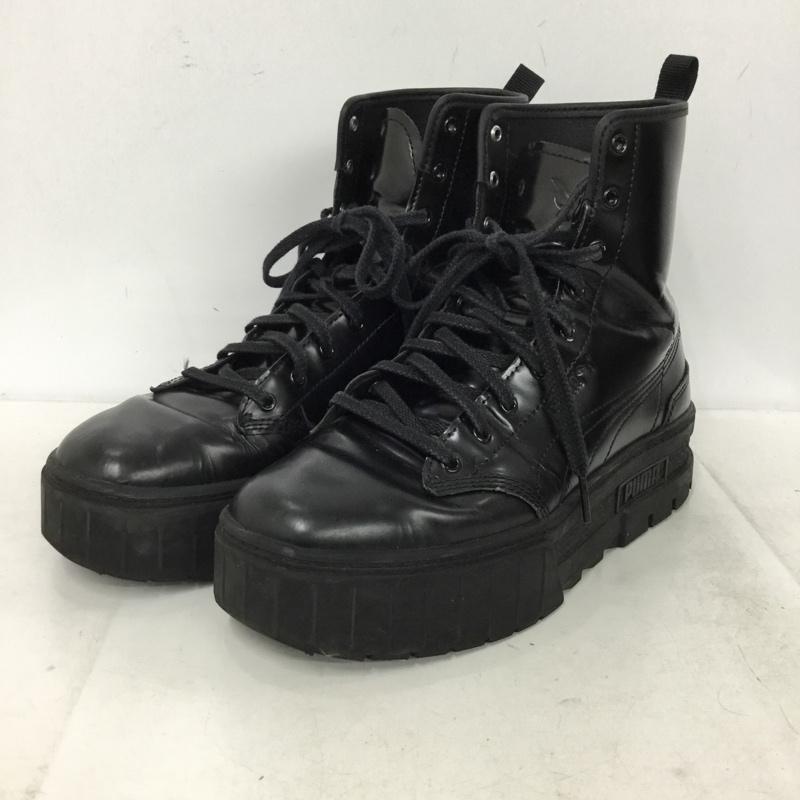 プーマ PUMA ブーツ ショートブーツ 388611-01 MAYZE BOOT DUA LIPA 25.5cm 25.5cm ロゴ、文字 黒 / ブラック / black レディース USED 古着 中古 10157520