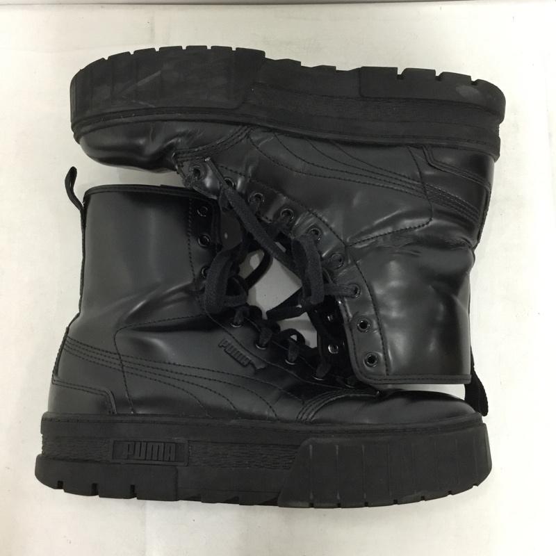 プーマ PUMA ブーツ ショートブーツ 388611-01 MAYZE BOOT DUA LIPA 25.5cm 25.5cm ロゴ、文字 黒 / ブラック / black レディース USED 古着 中古 10157520