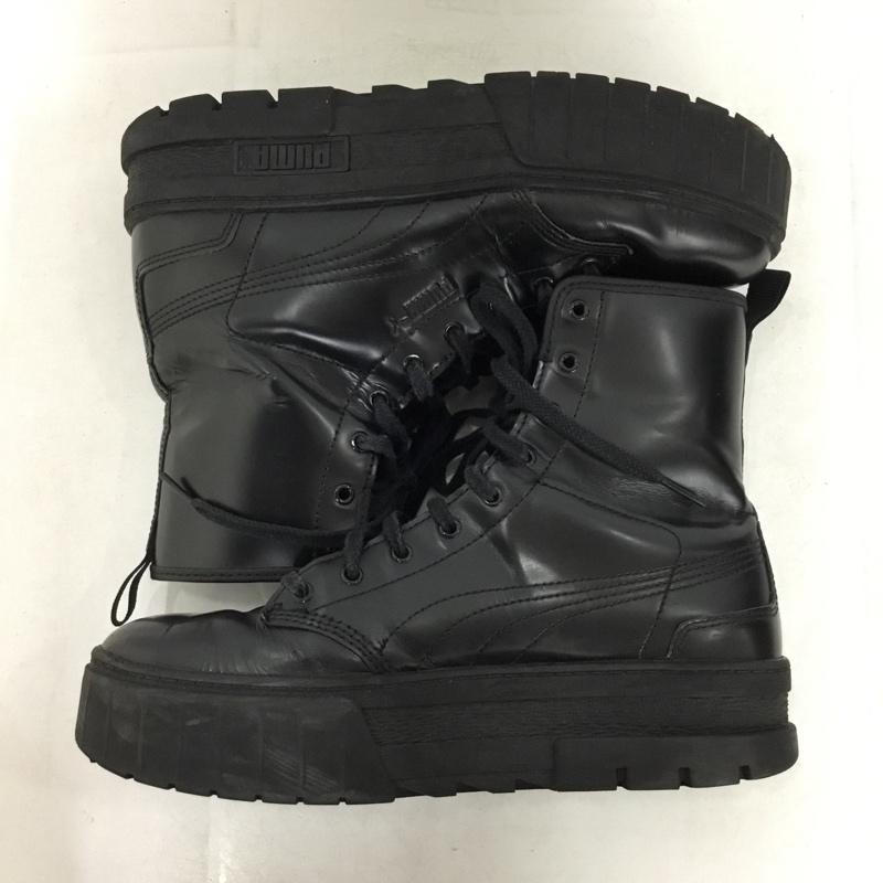 プーマ PUMA ブーツ ショートブーツ 388611-01 MAYZE BOOT DUA LIPA 25.5cm 25.5cm ロゴ、文字 黒 / ブラック / black レディース USED 古着 中古 10157520