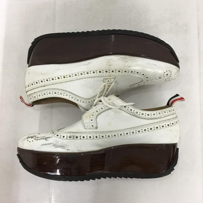 トムブラウン THOM BROWNE カジュアルシューズ カジュアルシューズ プラットフォームシューズ 厚底 レースアップシューズ 39.5  白 / ホワイト / white メンズ USED 古着 中古 10157523