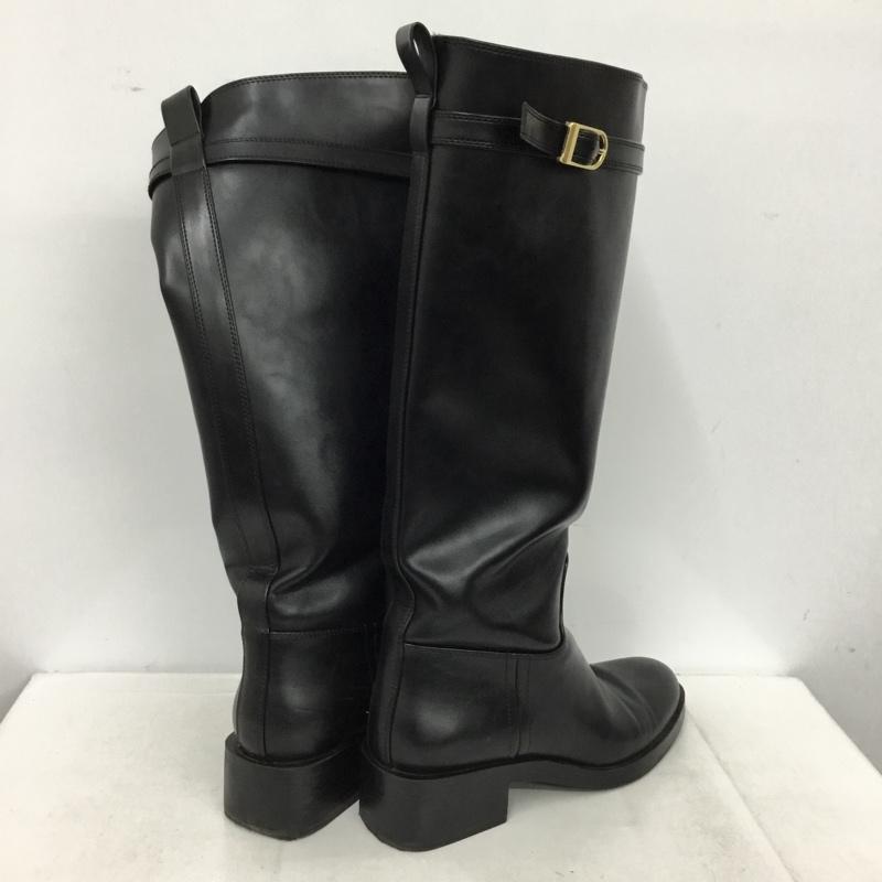 ザラ ZARA ブーツ ロングブーツ 2055 610 800 バックル付き乗馬ブーツ EUR39 無地 黒 / ブラック / black レディース USED 古着 中古 10157526