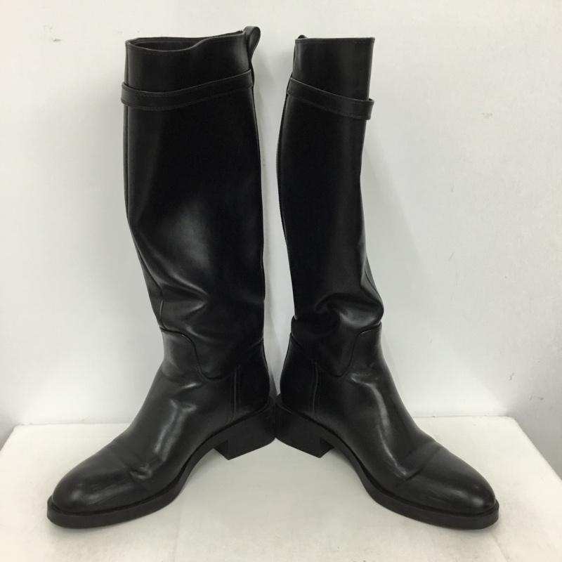 ザラ ZARA ブーツ ロングブーツ 2055 610 800 バックル付き乗馬ブーツ EUR39 無地 黒 / ブラック / black レディース USED 古着 中古 10157526