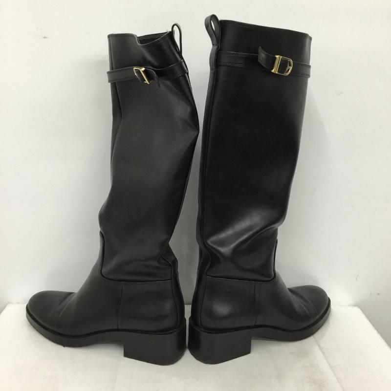 ザラ ZARA ブーツ ロングブーツ 2055 610 800 バックル付き乗馬ブーツ EUR39 無地 黒 / ブラック / black レディース USED 古着 中古 10157526