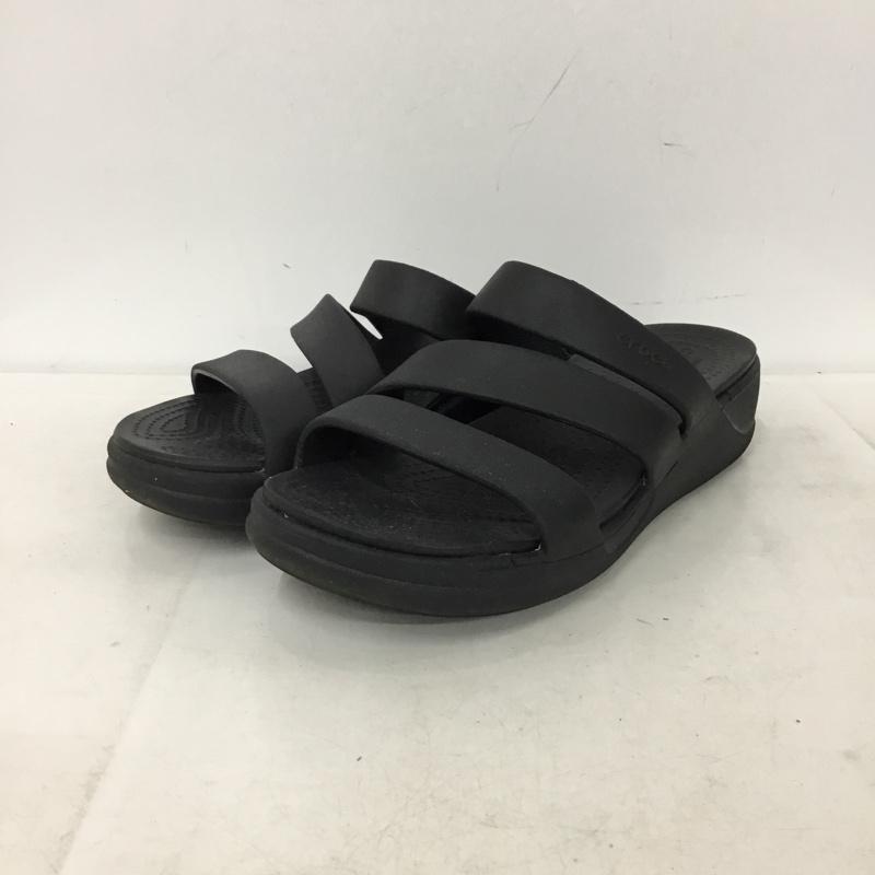 クロックス crocs サンダル サンダル 206304 ウェッジヒールサンダル W9 ロゴ、文字 黒 / ブラック / black レディース USED 古着 中古 10157529