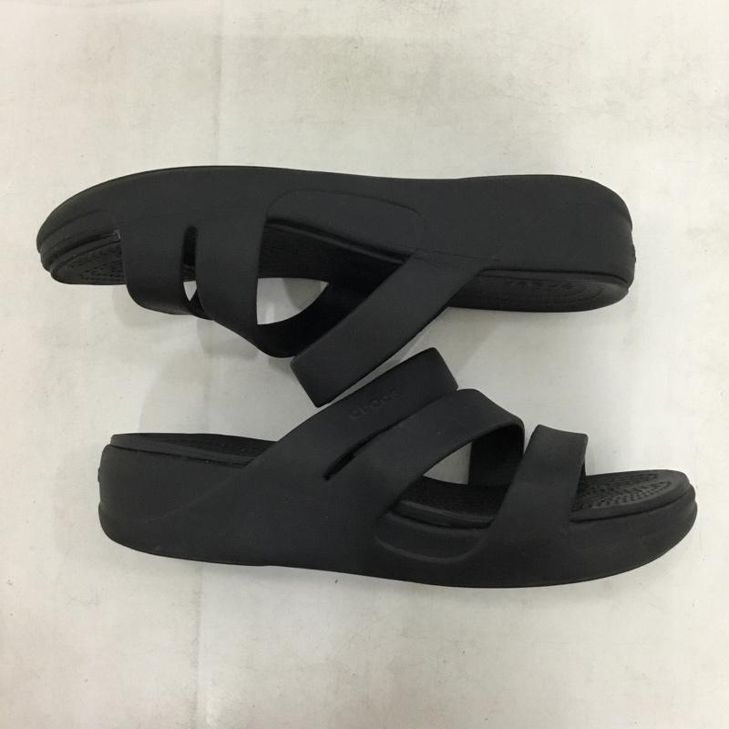 クロックス crocs サンダル サンダル 206304 ウェッジヒールサンダル W9 ロゴ、文字 黒 / ブラック / black レディース USED 古着 中古 10157529